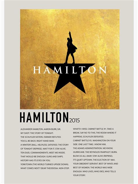 "Hamilton Musical Soundtrack " Sticker for Sale by tea-rex23 | Redbubble