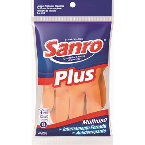 Luva De L Tex Sanro Plus Laranja Ca Luva De L Tex Sanro Plus