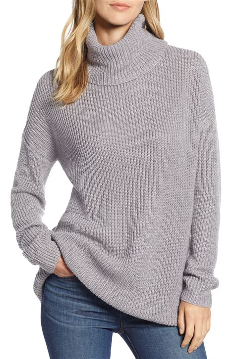 Halogen Oversized Turtleneck Tunic Sweater Nordstrom Rack