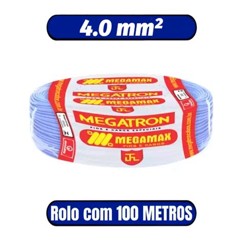 Cabo Flexivel V Mm Azul Megatron Rolo Metros