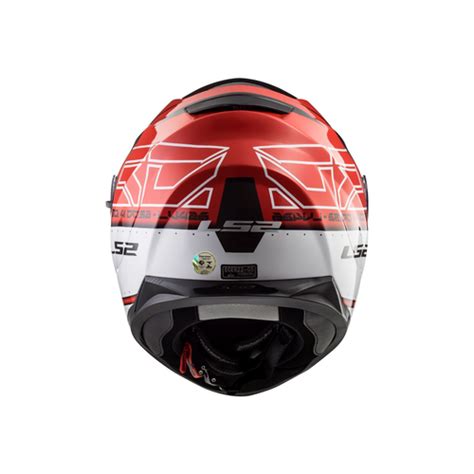 Capacete Ls Ff Stream Kub Preto Vermelho Branco Sbs Motos