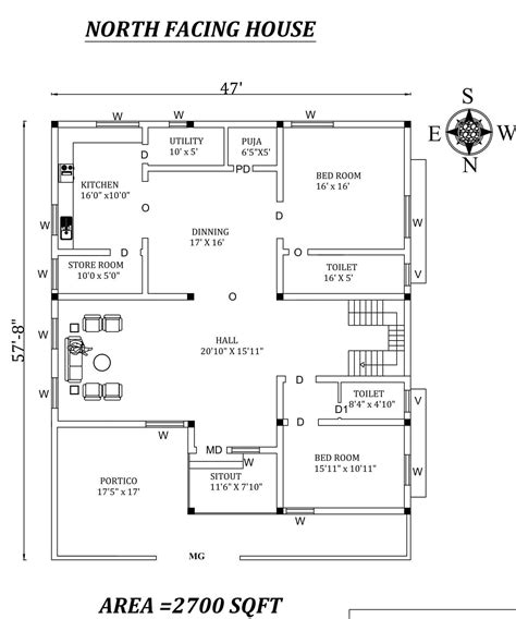 Wonderful 36 West Facing House Plans As Per Vastu Shastra 56b