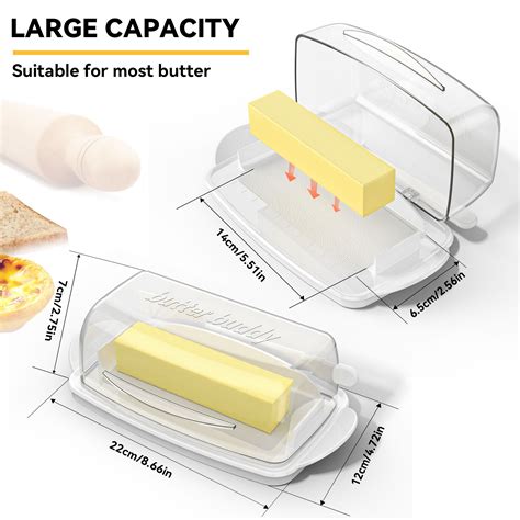 Soul Creat Butter Buddy Flip Top Butter Dish With Transparent Cover