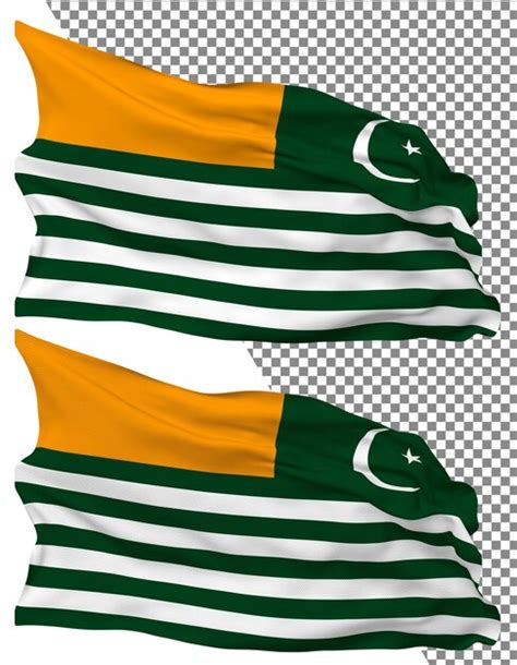 Premium Psd Azad Jammu Kashmir Flag Waves Isolated Plain Bump