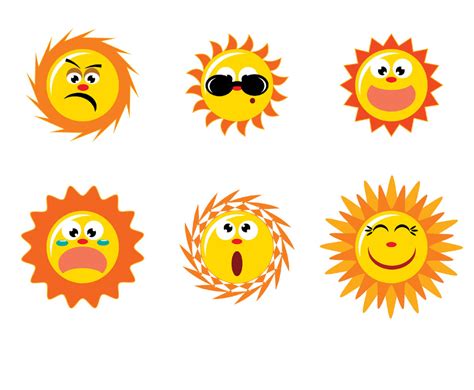 Cute Cartoon Sun Vector Vector Art & Graphics | freevector.com