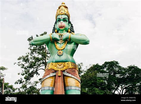 Hanuman Statue In Front Of Ramayana Cave At Batu Caves Complex Kuala