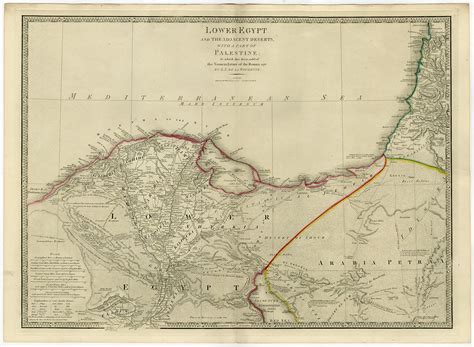 Antique Map of Egypt and the Nile Delta by Wyld (1854)