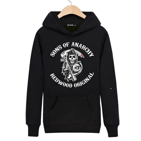 XXS 4XL 65% Cotton Sons Of Anarchy Hoodie Men Hoodies Plus Size 4XL ...