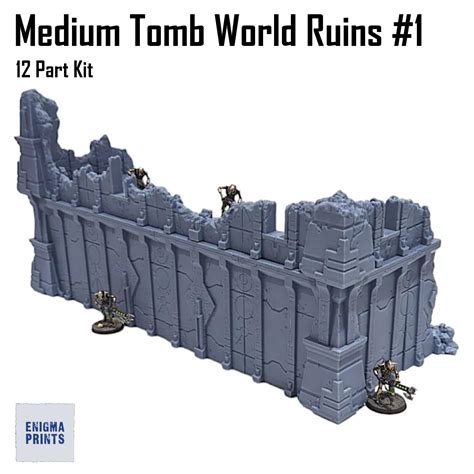 Medium Necron Tomb World Ruins 1 28mm Tabletop Scatter Terrain 3d