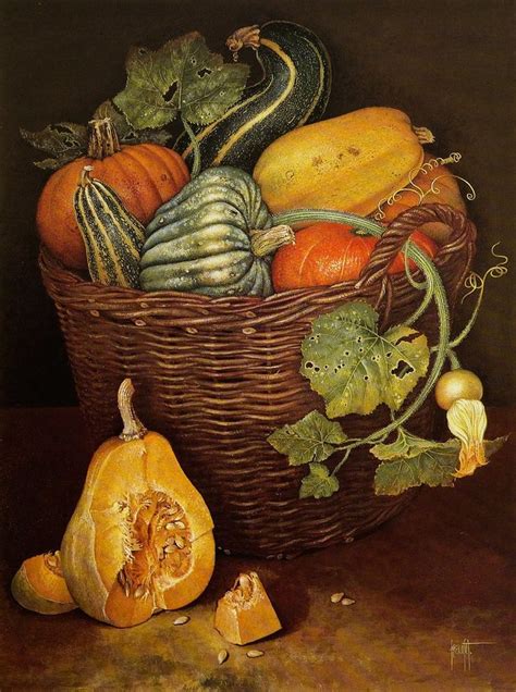 A Harvest Basket José Escofet Vegetable painting Fruit painting