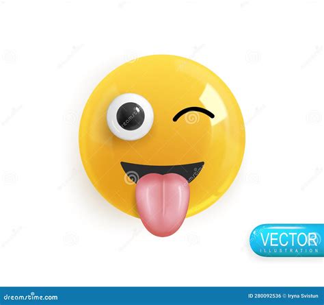 Emotion Realistic 3d Render Icon Smile Emoji Vector Yellow Glossy