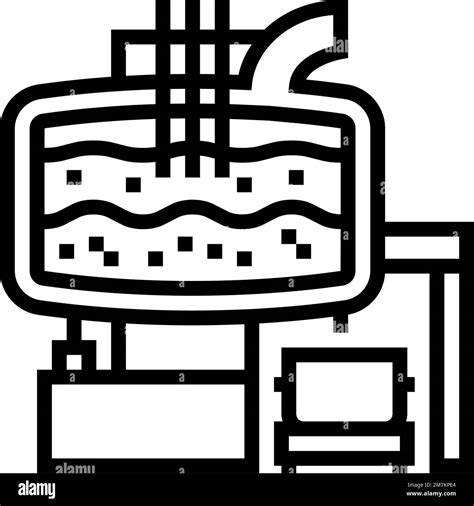 Electric Arc Furnace Steel Production Line Icon Vector Illustration