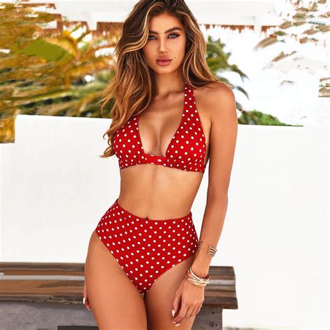 Womens Polka DOT Spaghetti Strap Bralette Bikini Set Two Piece Swimsuit Swimsuit And Swim