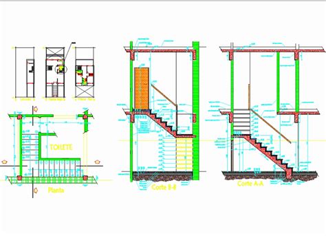 Escalera De Servicio En Autocad Descargar Cad Kb Bibliocad