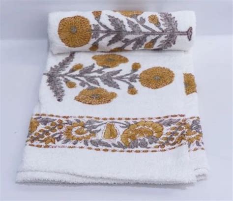 Hand Block Printed Cotton Terry Towel Pure Manufacturer At Rs Piece