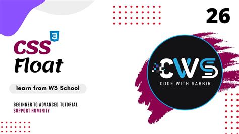 Css Float Tutorial Bangla Part Cws Code With Sabbir W School