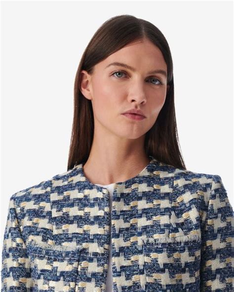 IRO Tiare Lurex Tweed Jacket In Blue Lyst