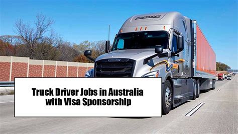 Truck Driver Jobs In Australia With Visa Sponsorship 2025