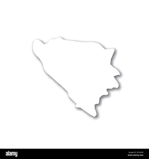 Bosnia And Herzegovina White 3d Silhouette Map Of Country Area With