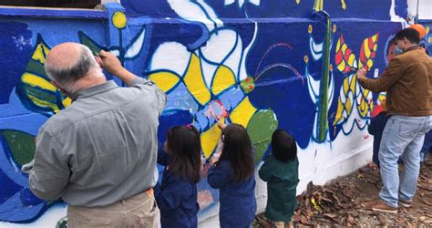 Con La Creaci N De Un Mural Junto A Ni As Y Ni Os Autoridades Llegaron