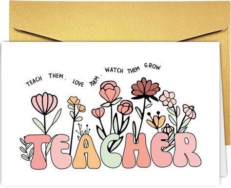 Amazon RUALOVE Thank You Teacher Card Appreciation Card Gift For