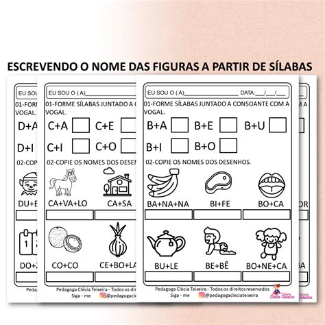 Pinte As S Labas Que Formam O Nome De Cada Figura Librain