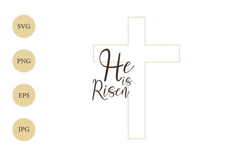 He Is Risen Svg Cross Svg Easter Svg Easter Cross Svg Christian Svg