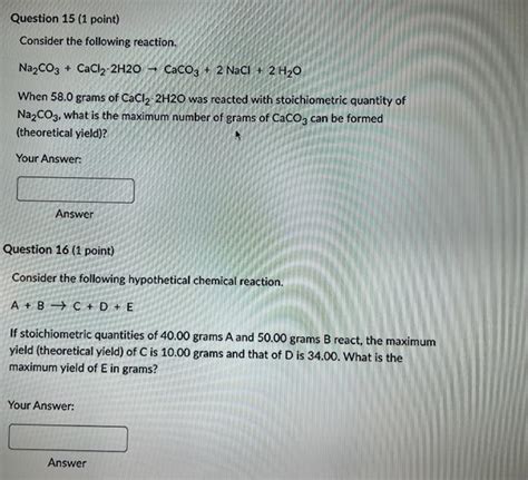 Solved Consider The Following Reaction Mathrm Na