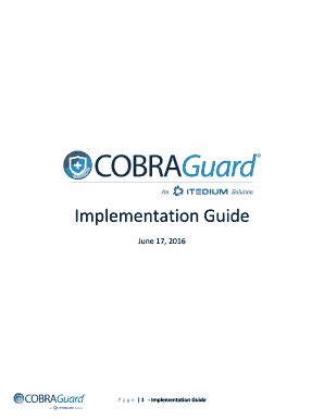 Fillable Online Implementation Guide COBRA Administration COBRA