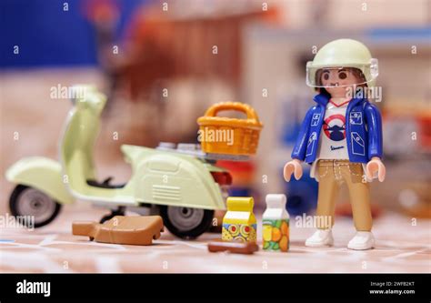 Nuremberg Germany Th Jan A Playmobil Figure With A Vespa