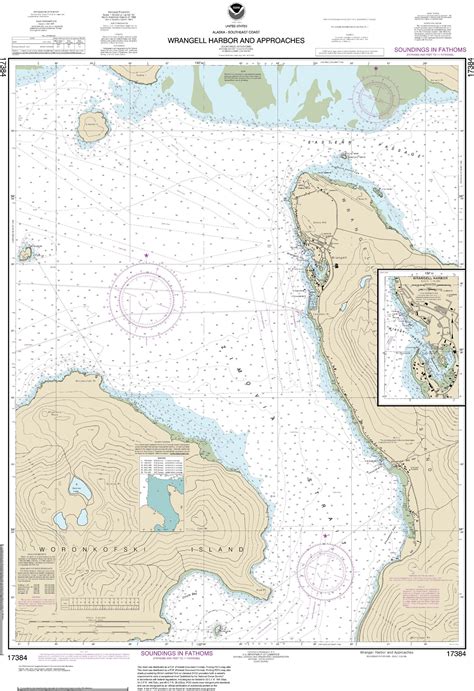 NOAA Nautical Chart 17384 Wrangell Harbor Nautical Navigation