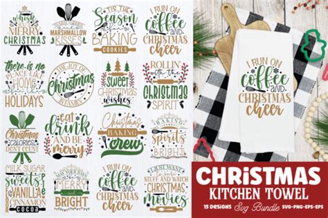 Christmas Kitchen Towels Svg Bundle Graphic By Craftart Creative Fabrica