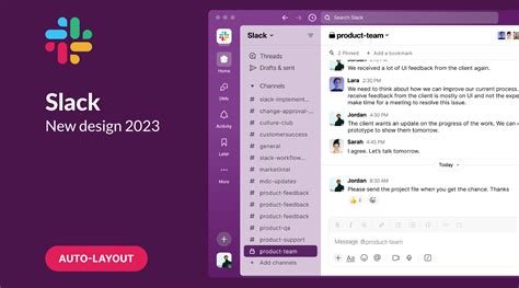 Slack UI Destop Design Auto-layout (2023) | Figma