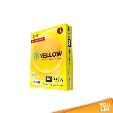 Ik Yellow 80gsm A4 Paper 500sream Copier Paper A4