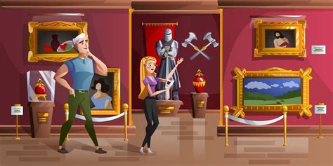 Museum Exhibition Room Cartoon Vector Illustration 20236877 Vector Art