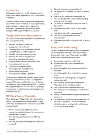 Choosing An MPS Provider White Paper V1NPR PDF