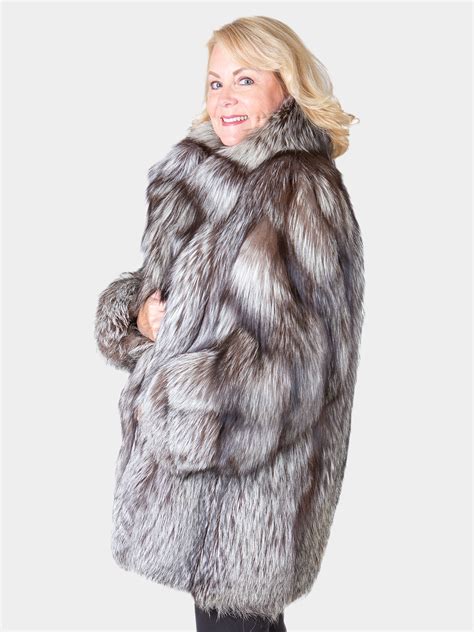 Silver Fox Fur Stroller Large Estate Furs