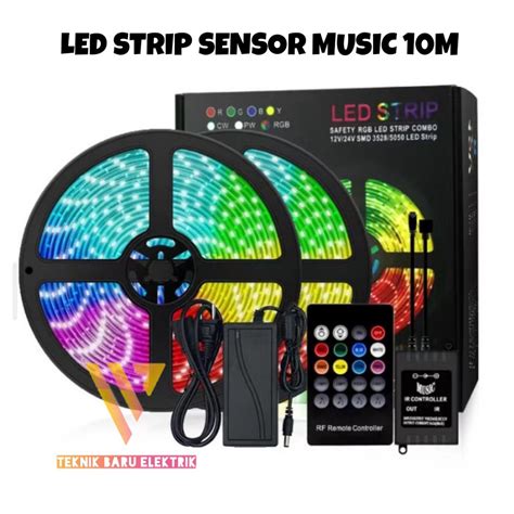 Jual LAMPU LED STRIP RGB 10M 2835 5050 SENSOR SUARA MUSIC WARNA HIAS