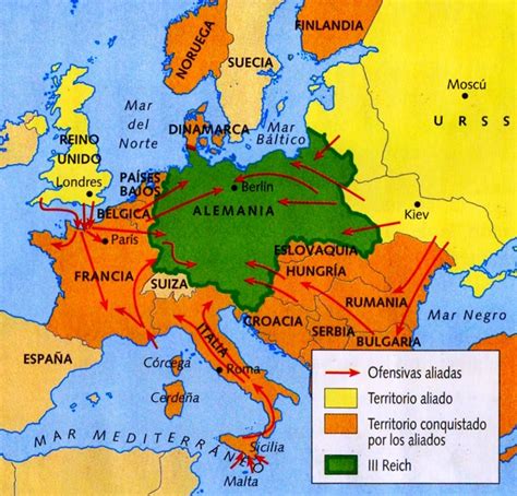 Mapa De Europa Ofensiva De Los Aliados En La Segunda Guerra Mundial