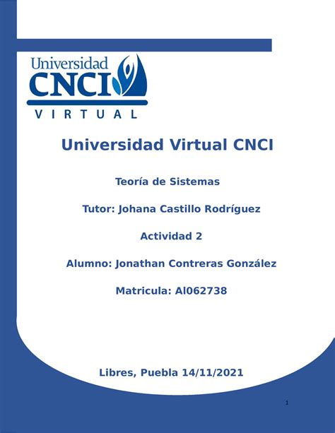 Actividad Teoria De Sistemas Universidad Virtual Cnci Teor A De