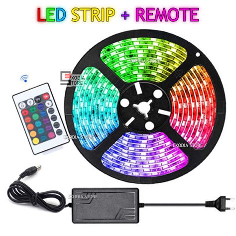 Jual Lampu Hias RGB LED Strip Tempel 8 Meter Adaptor Remote Control