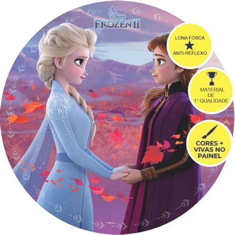 Painel Redondo Em Lona Fosca Medindo 1 30x1 30 Frozen 07 Shopee Brasil