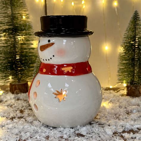 Martin The Snowman Tea Light Holder Farm House Collection