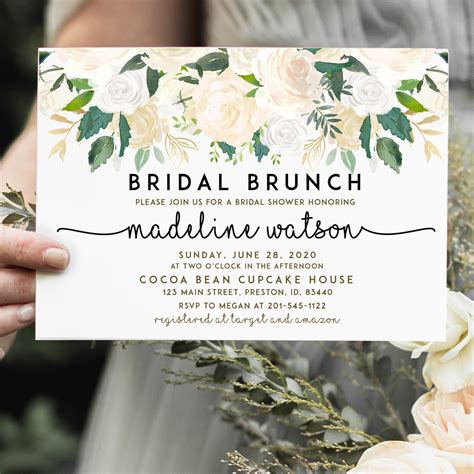 Bridal Brunch Invitation Template Diy Instant Download Bridal Etsy