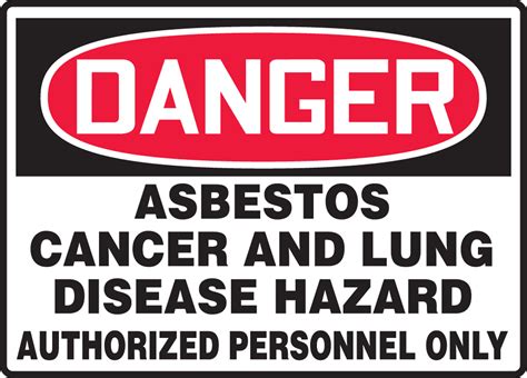 Asbestos Cancer And Lung Disease Hazard OSHA Sign MCAW101