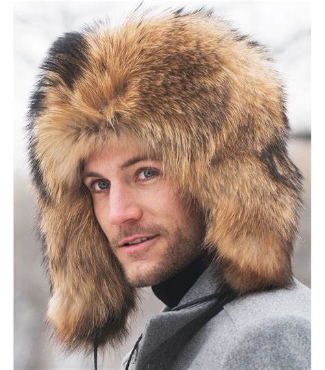 Full Fur Finn Raccoon Russian Hat For Men FurHatWorld