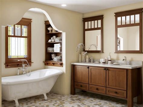 Mission Style Bathroom Dark Hardwood Bathroom Vanity With White Top A