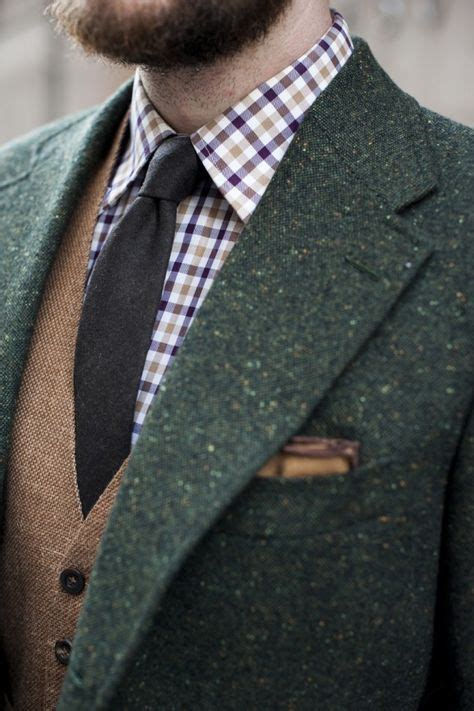 Green Donegal Tweed Jacket Mens Outfits Well Dressed Men Gentleman