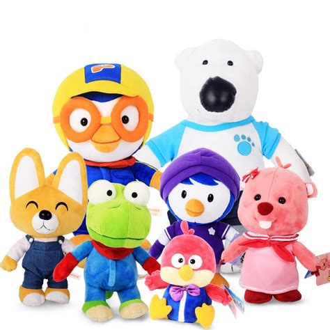 7pcslot Korea Pororo Plush Toys Doll Pororo Petty Eddy Crong Loopy