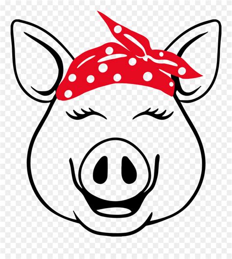 Pig Cut File Pig Head Svg Dxf Pig Face Clipart Farm Svg Pig With